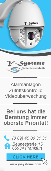 Y-Systeme Frankfurt Alarmanlagen Zutrittskontrolle Videoüberwachung