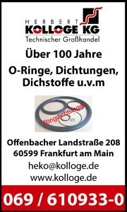 Banner Firma Kolloge KG in Frankfurt mit Kontaktdaten